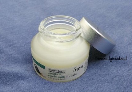Iraya Vanilla & Whole Milk Lip Balm has a jar packaging
