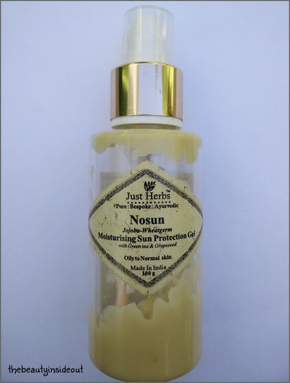 Just Herbs Nosun jojoba wheatgerm moisturising sun protection gel