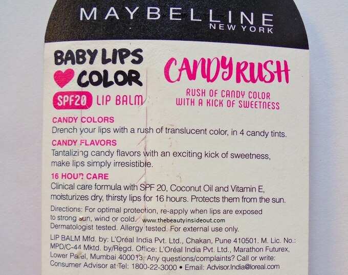 Maybelline Baby Lips Candy Rush Product Details