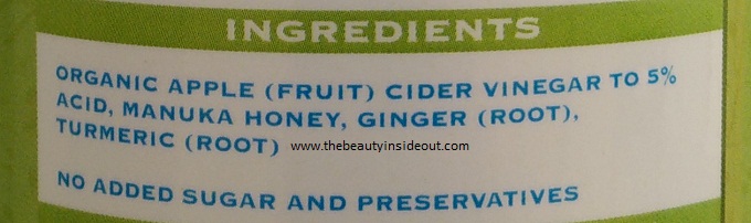 Mamaearth Organic Apple Cidar Vinegar Ingredients