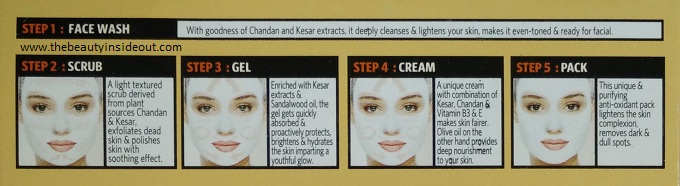 Steps to use VLCC Ayurveda Facial Kit