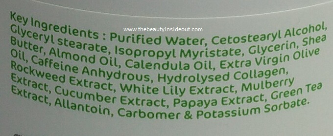 Mamaearth Under Eye Cream Ingredients