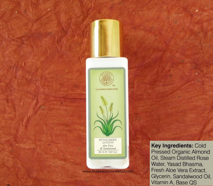 Forest Essentials Sunscreen Lotion Aloe Vera & Sandalwood