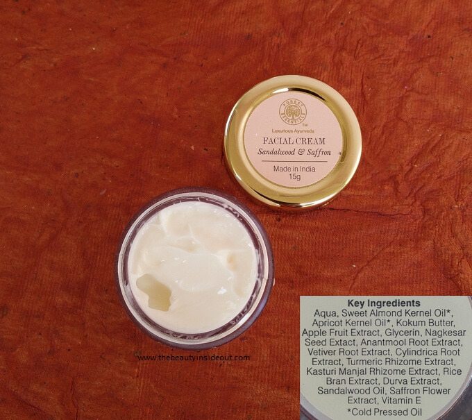 Forest Essentials Facial Cream Sandalwood and Saffron