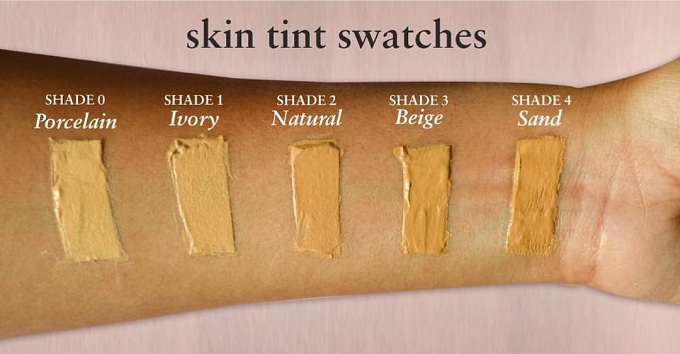 Just Herbs Skin Tint Swatches of all shades