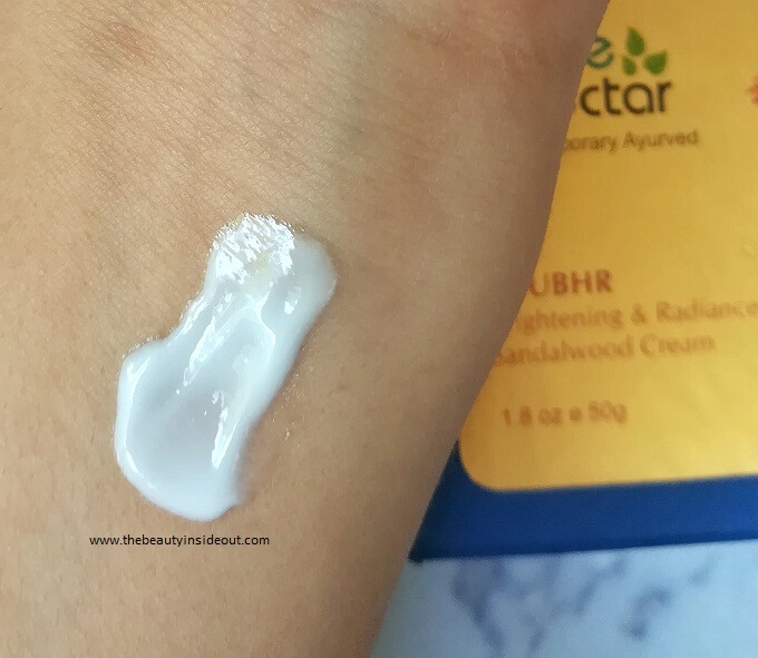 Blue Nectar Brightening & Radiance Sandalwood Cream Swatch