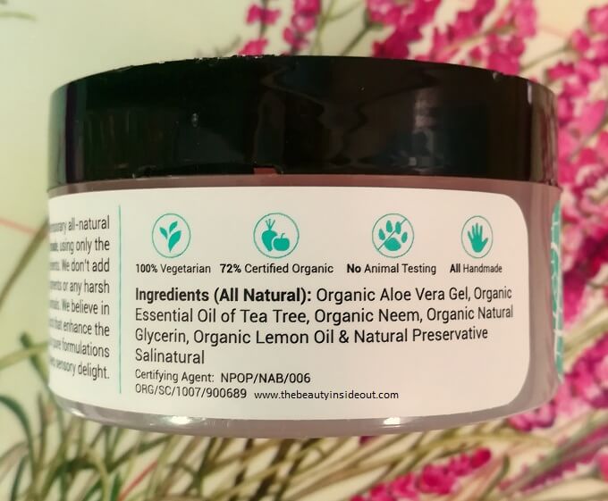 Naturma Tea Tree Aloe Vera Gel Ingredients