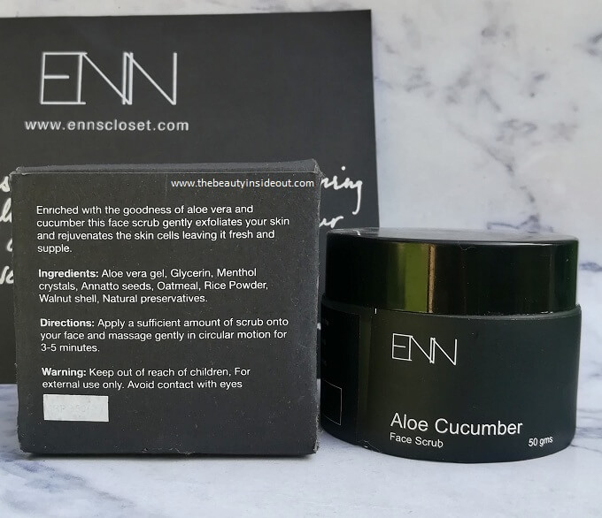 Enns Closet Aloe Cucumber Face Scrub Ingredients