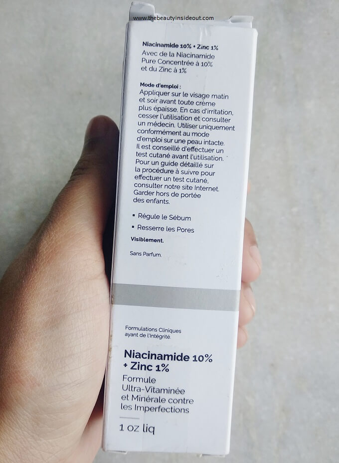 The Ordinary Niacinamide Serum Ingredients