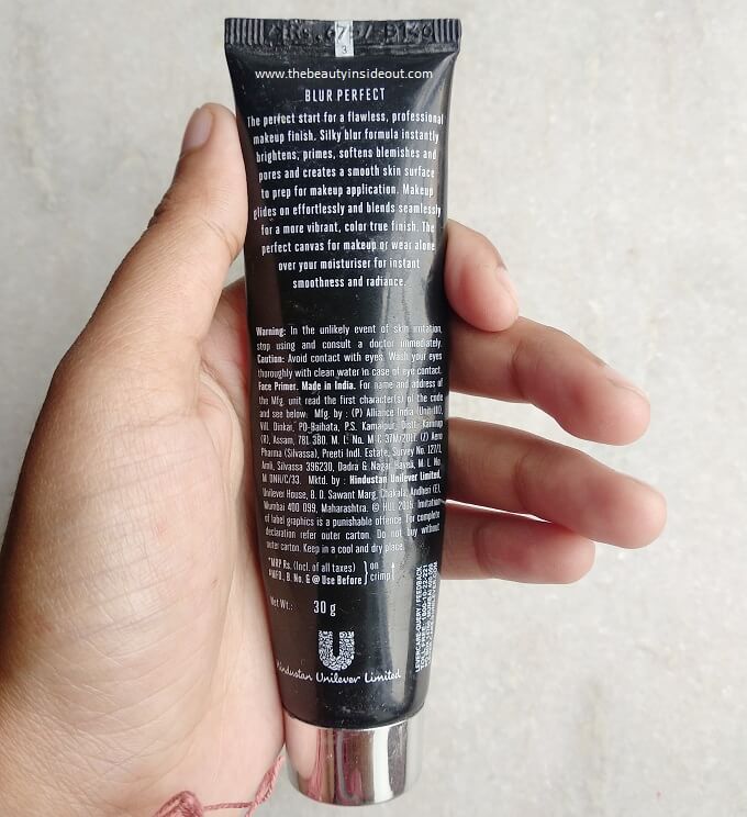 Lakme Absolute Blur Perfect Makeup Primer Back