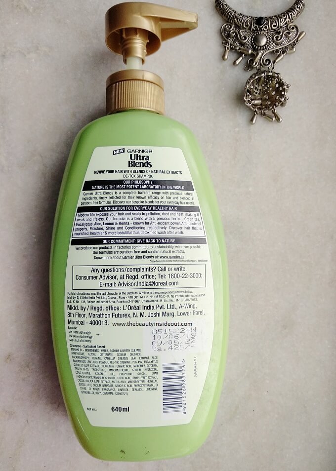 Garnier Ultra Blends 5 Precious Herbs Shampoo Back