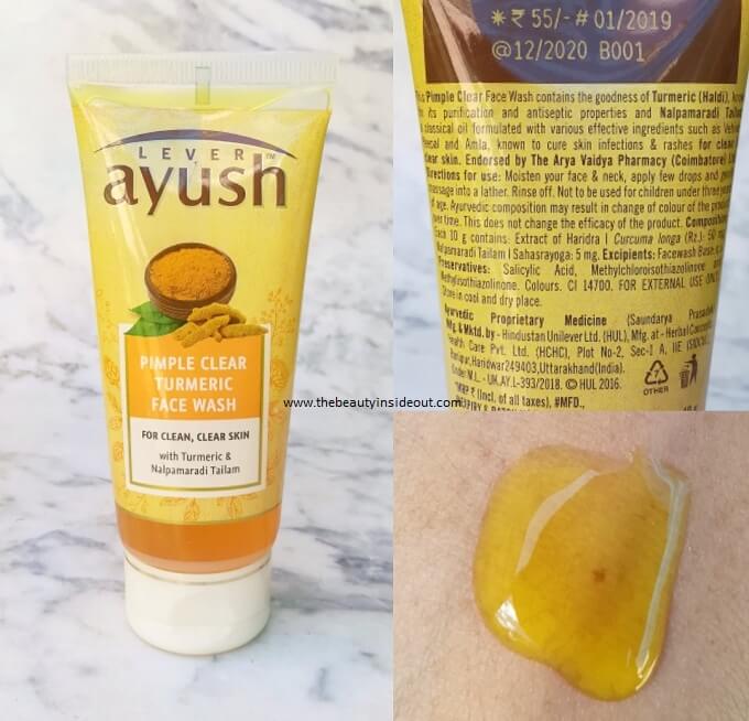 Lever Ayush Pimple Clear Turmeric Face Wash