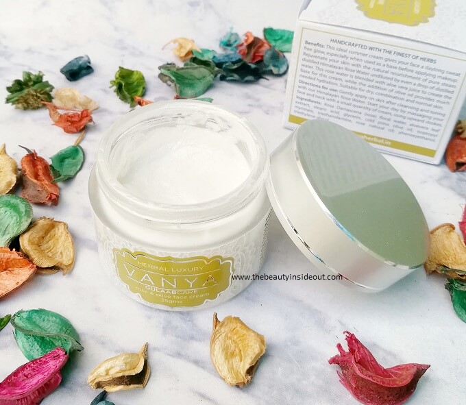 Vanya Herbal Gulaabcare Face Cream Packaging