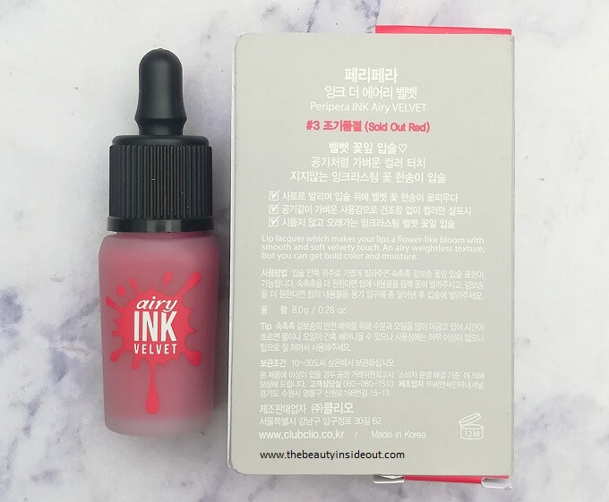 Peripera Ink Airy Velvet Packaging