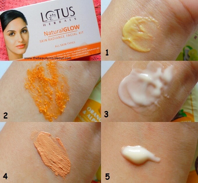 Lotus Herbals Natural Glow Skin Radiance Facial Kit Swatches