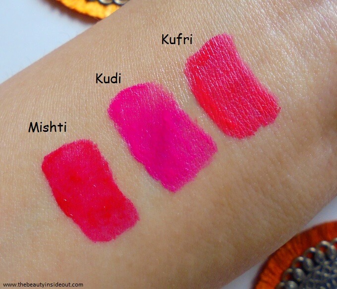Nykaa Matte To Last Liquid Lipstick Kufri, Mishti & Kudi Swatches