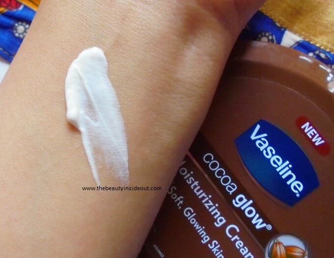 Vaseline Cocoa Glow Moisturizing Cream Swatch