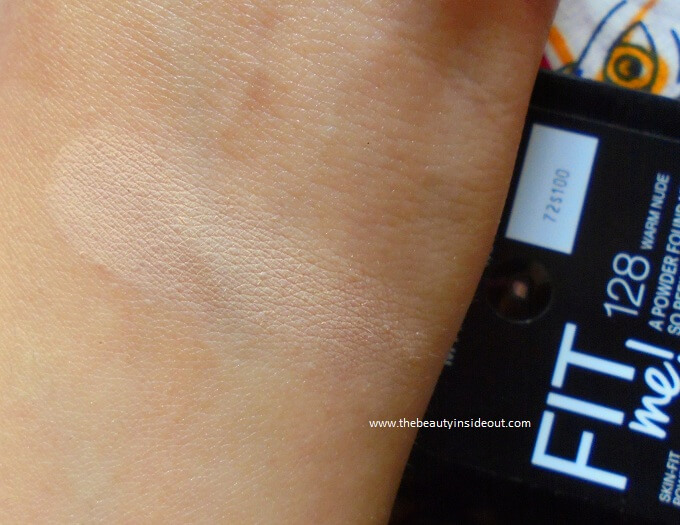 Maybelline Fit Me! Powder Foundation 128 Warm Nude Swatches