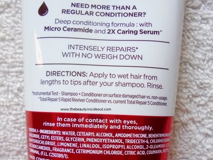 L'Oreal Paris Total Repair 5 Rapid Reviver Deep Conditioner Ingredients