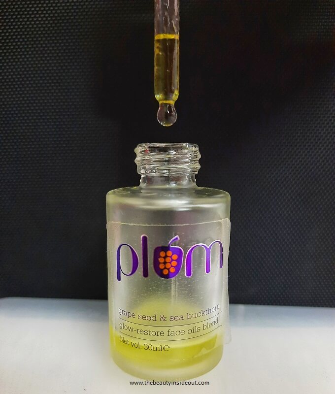 Plum Grape Seed And Sea Buckthorn Glow Restore Face Oils Blend Packaging