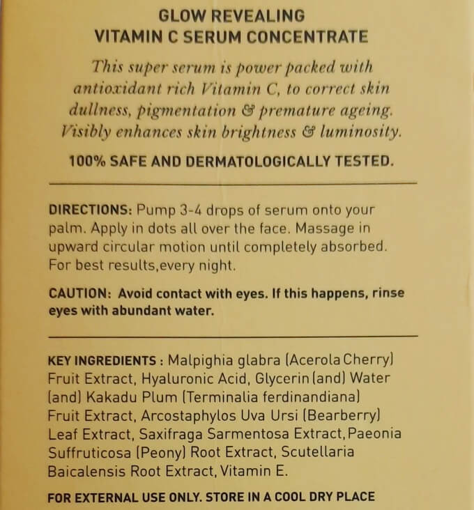 Dot And Key Vitamin C Serum Ingredients