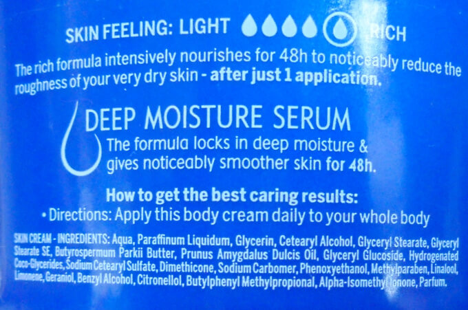 Nivea Body Cream Rich Nourishing Ingredients