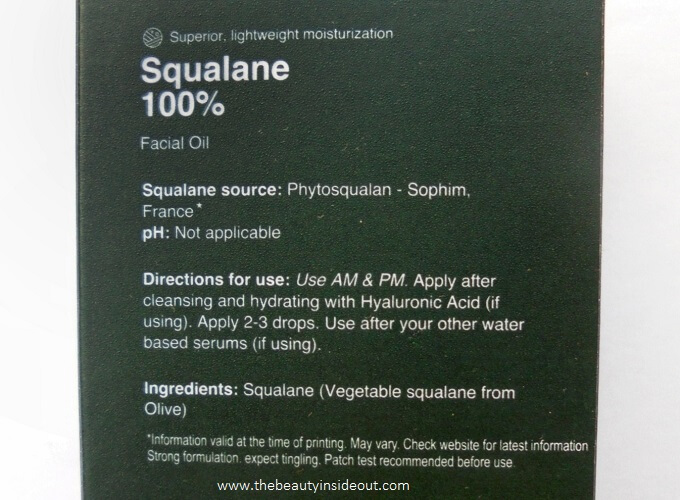 Minimalist Sqaulane Ingredients