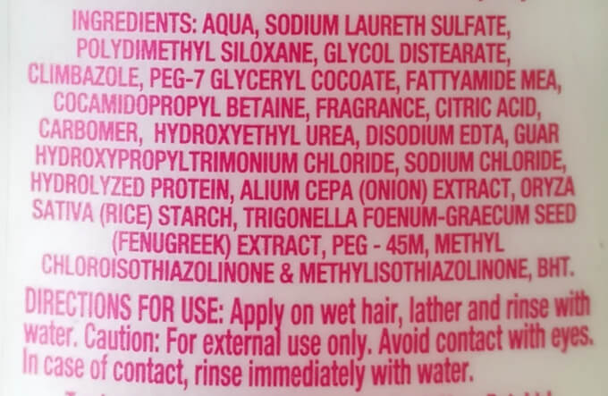 Meera Onion Shampoo Ingredients