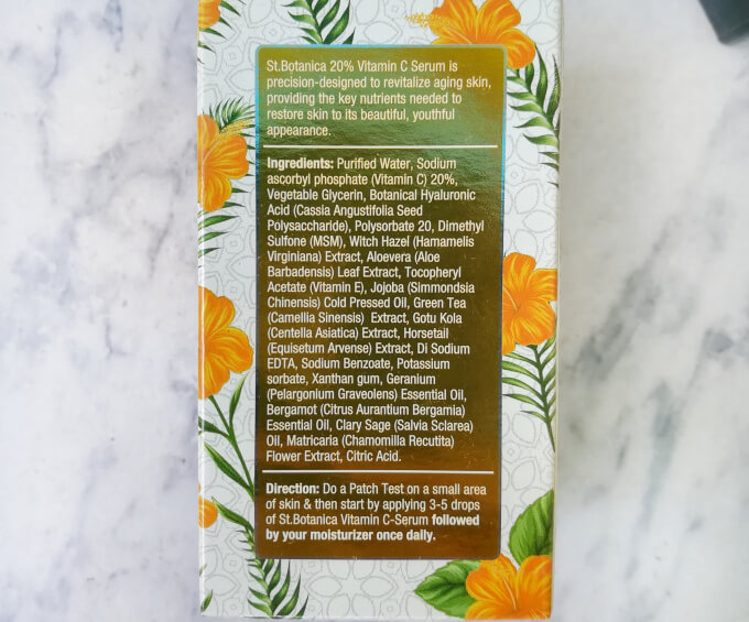 St Botanica Vitamin C Serum Ingredients