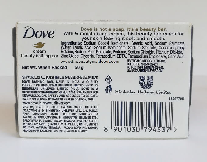 Dove Soap Ingredients