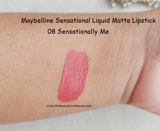 Maybelline Sensational Liquid Matte Lipstick Swatches Sensationally Me 08 Swatches