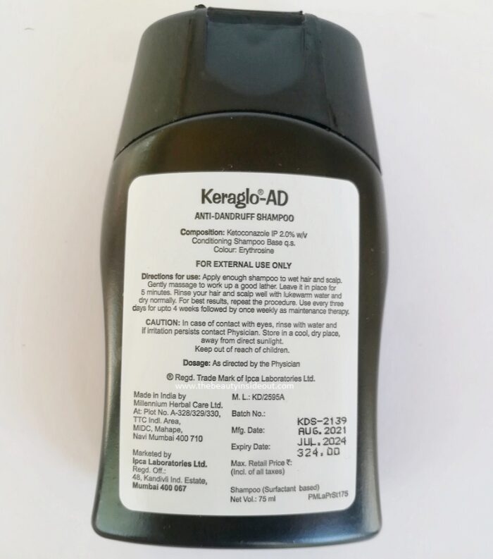 Keraglo AD Ketoconazole Shampoo Ingredients
