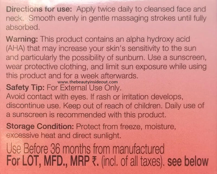 Neutrogena Bright Boost Gel Cream Warning