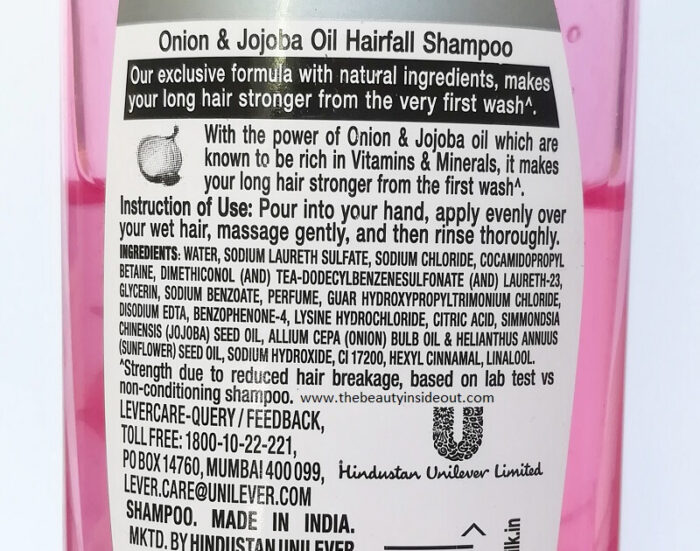 Sunsilk Onion Shampoo Ingredients