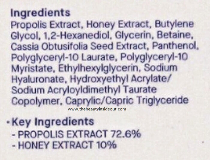 Cosrx Propolis Synergy Toner Ingredients