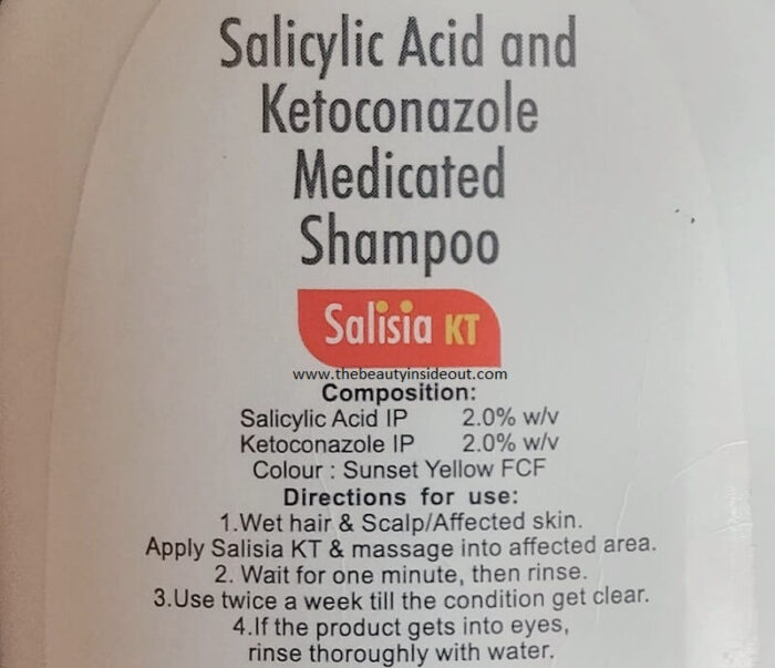 Salisia KT Salicylic Acid and Ketoconazole Medicated Shampoo Ingredients