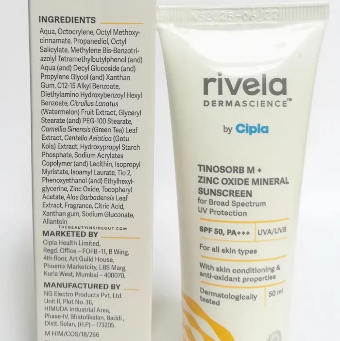 Cipla Rivela Sunscreen Ingredients