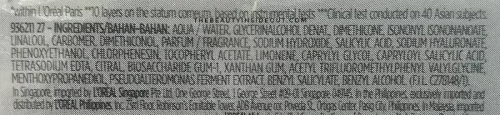 L'Oreal Revitalift Crystal Gel Cream Ingredients