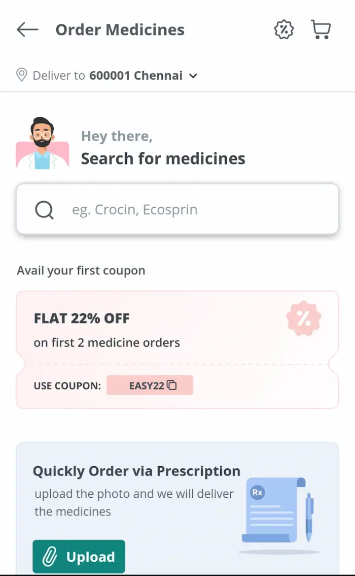 Ordering Medicines on PharmEasy