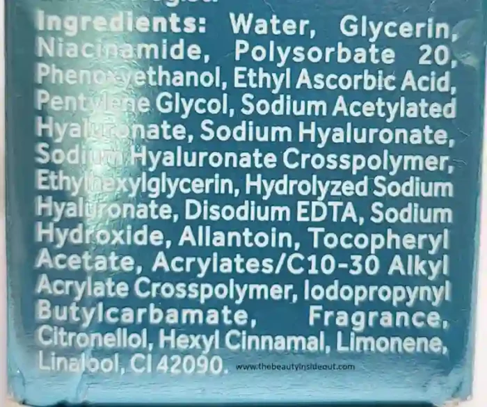 Ponds Hyaluronic Acid Serum Ingredients