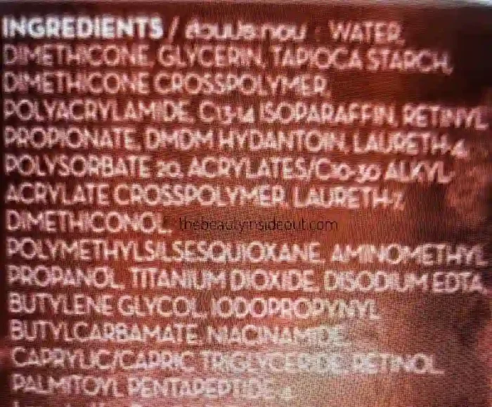 Olay Retinol Cream Ingredients