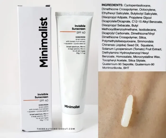 Minimalist Invisible Sunscreen SPF 40